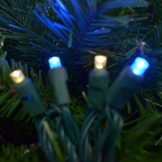 Brite Ideas 70 Bulb Warm White/Ice Blue Concave LED Lights   Christmas Lights