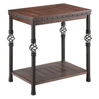 Stein World Sherwood Gun Metal and Wood Chairside Table   End Tables