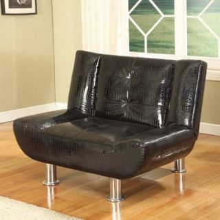 InRoom Designs Klik Klak Convertible Chair Bed   Crackle Black   Futons