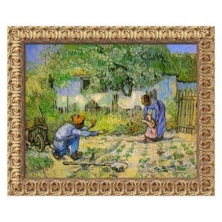 First Steps, 1890 Canvas Wall Art by Vincent van Gogh   24W x 20H in.   Framed Wall Art