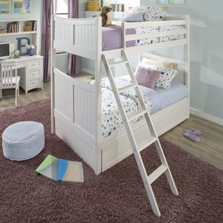 Schoolhouse Taylor Twin over Twin Bunk Bed   White   Trundle Beds