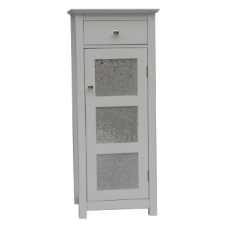 Elegant Home Buckingham White Bathroom Floor Cabinet with 1 Door and 1 Drawer   Floor Cabinets and Racks