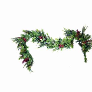 Brite Ideas 9 ft. Battery Operated LED Estate Garland   Christmas