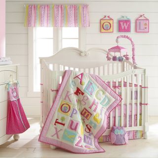 Laura Ashley Owlphabet 4 Piece Crib Bedding Set   Pink   Baby Bedding Sets