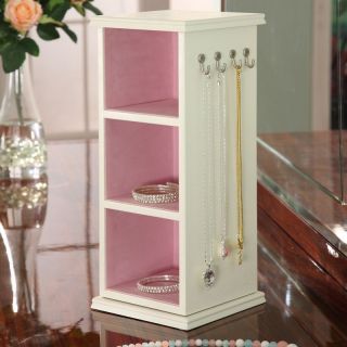 Hudson Rotating Jewelry Tower with Mirror   Womens Jewelry Boxes