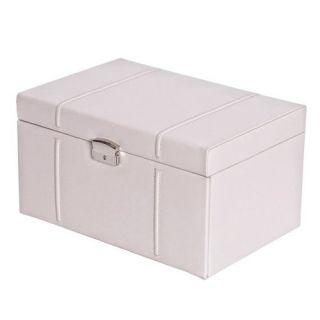 Mele Gillian Locking Drop Front 4 Drawer Bonded Leather Jewelry Box   8.5W x 6.875H in.   Womens Jewelry Boxes