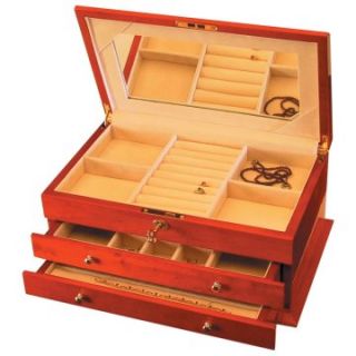 Large Two Drawer Wooden Jewelry Box   Womens Jewelry Boxes