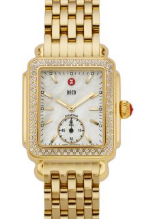 MICHELE Deco 16 Diamond Gold Watch Case & 16mm Bracelet
