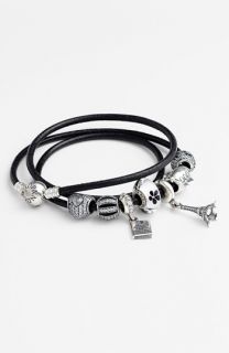 PANDORA Leather Wrap Bracelet & Charms