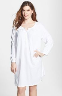 Lauren Ralph Lauren Roll Tab Sleeve Knit Jersey Sleep Shirt (Plus Size)