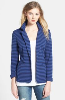 Caslon® Long Sleeve Stripe Knit Jacket