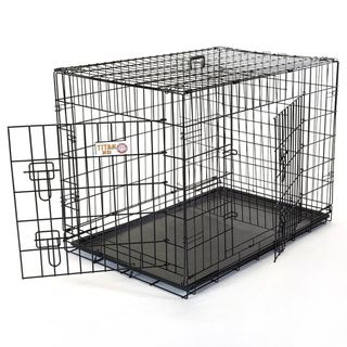 Double Door Extra Large 48 inch Folding Dog Crate Majestic Pet Products Crates