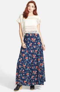 Topshop Bruised Floral Print Tube Skirt