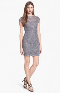 Hailey by Adrianna Papell Embellished Lace Sheath Dress (Online Only)