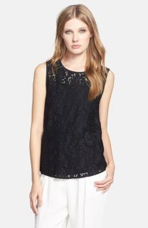 Lucky Brand Floral Vine Lace Up Top (Plus Size)