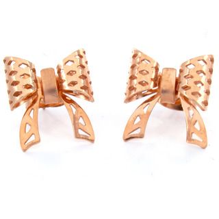 Stainless Steel Rose Gold plated Bow Post Earrings West Coast Jewelry Stainless Steel Earrings