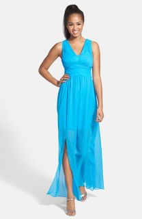Hailey by Adrianna Papell Chiffon Gown with Short Dress
