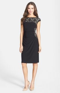 Lauren Ralph Lauren Lace & Jersey Sheath Dress