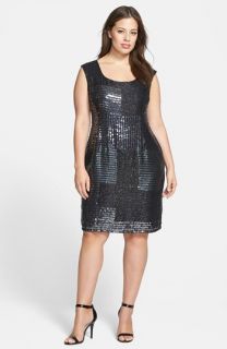 Adrianna Papell Beaded Shift Dress (Plus Size)