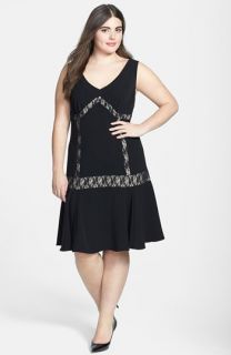 ABS by Allen Schwartz Lace Inset Drop Waist Dress (Plus Size)