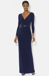 Lauren Ralph Lauren Embellished Jersey Gown