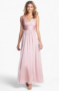 ML Monique Lhuillier Sleeveless Ruched Chiffon Dress ( Exclusive)