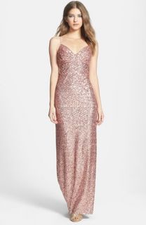 Aidan by Aidan Mattox Spaghetti Strap Sequin Gown