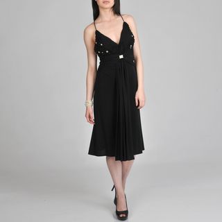 Janine of London Women's Black Embellished Cocktail Dress Evening & Formal Dresses