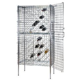 Omega Precision   24"Deep X 48"Wide X 63"High Chrome wine and liquor security cage. 192 bottle capacity