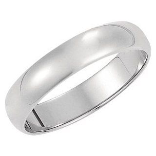 Genuine IceCarats Designer Jewelry Gift 14K White Gold Wedding Band Ring. 04.00 Mm Light Half Round Wedding Band Ring In 14K White Gold Jewelry