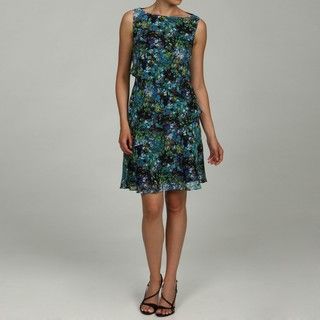 Evan Picone Women' Printed Tiered Sleeveless Dress Evan Picone Casual Dresses