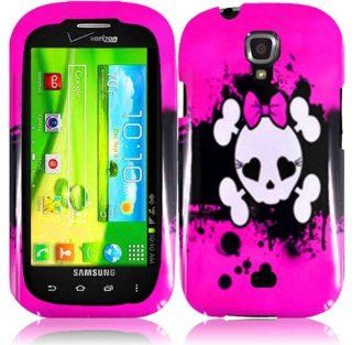 VMG 3 Item Case+SP+Car Charger Combo For Samsung Stratosphere II 2 i415 2nd Gen Verizon Cell Phone   Pink White Cutie Skull Image Design Hard 2 Pc Plastic Snap On Protective Case + LCD Clear Screen Saver Protector + Premium Car Charger [by VANMOBILEGEAR] 