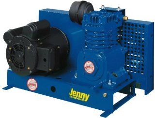 Jenny Compressors K1A B 208/3 1 HP 30 Gallon Tank 3 Phase 208 Volt, Single Stage Electric Base Plate Mounted Air Compressor   Stacked Tank Air Compressors  