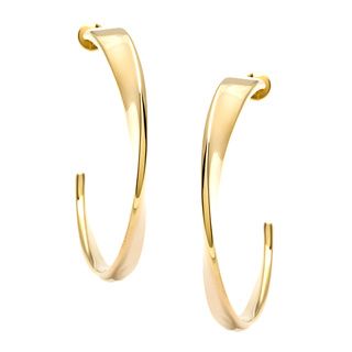 Calvin Klein Gold over Stainless Steel Curl Semi hoop Earrings Calvin Klein Fashion Earrings