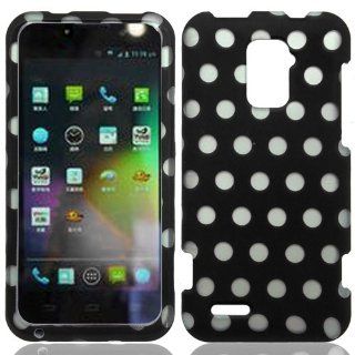 Plastic Black W/ White Polka Dots Hard Cover Snap On Case For ZTE N9510 (StopAndAccessorize) Cell Phones & Accessories