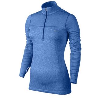 Nike Dri FIT Knit Long Sleeve 1/2 Zip Top   Womens   Running   Clothing   Distance Blue/Heather