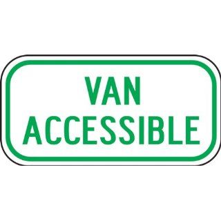 Accuform Signs FRA247RA Engineer Grade Reflective Aluminum Handicap Parking Sign, For Ohio, Legend "VAN ACCESSIBLE", 12" Width x 6" Length x 0.080" Thickness, Green on White