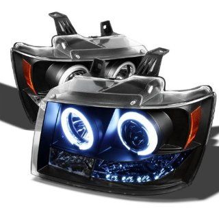 2007 2008 2009 2010 2011 2012 2013 Chevy Suburban 1500/2500 / Chevy Tahoe / Avalanche CCFL LED Headlights   Black (Replaceable LEDs) Automotive