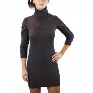 D 13616 MR Cashmere Blend Rolled Neck Brown Ladies Long Tunic/Dress Clothing