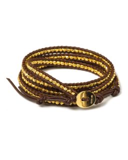 Chan Luu Gold and Brown Wrap Bracelet, 32"'s