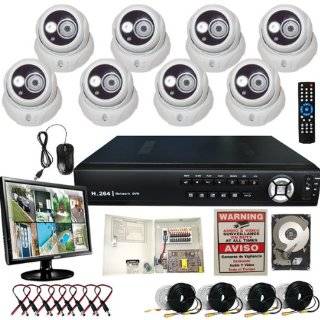 Evertech 8 Channel Surveillance Security H.264 Multi functional CCTV DVR Camera System with 8 Dome 700 TVL 2.8mm Lens CCD Cameras 2TB HDD LCD Monitor Camera & Photo