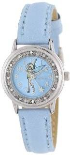 Disney Tinker Bell Women's TNK287Crystal Accented Blue Microfiber Band Watch Watches