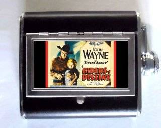 John Wayne Riders Destiny 1933 Whiskey and Beverage Flask, ID Holder, Cigarette Case Holds 5oz Great for the Sports Stadium Kitchen & Dining
