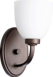 Quorum 5560 1 86 Reyes   One Light Wall Mount, Oiled Bronze Finish with Satin opal Glass