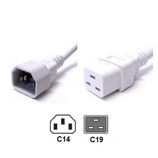 C20 to C19 Power Cord, 2 Foot, White, 20 Amps, 250V, 12/3 AWG Computers & Accessories