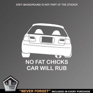 (2x) 5" No Fat Chicks Car Will Rub Logo Sticker Vinyl Decals 