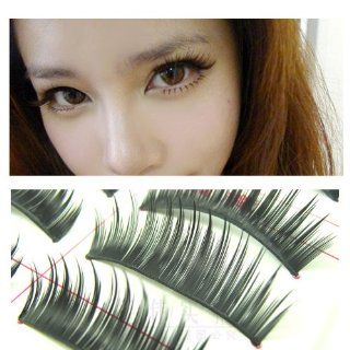 HuaYang Natural Cute Charming Long Fake Eyelashes Adhesives Makeup Eye Lash #013 (Pack of 10 Pairs Black) Beauty