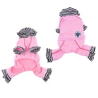 Winter Single Breasted Hoodie Pet Puppy Cat Dog Jumpsuit Pink XL