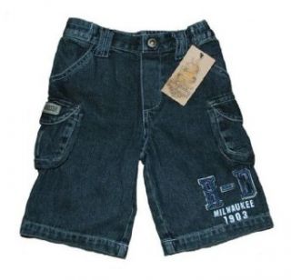 Harley Davidson� Boy's Denim Jean Short Pants. All Cotton. Embroidery. Toddler Through Boy's 14. SOYBT43HD SOYBA43H SOYBB43HD Clothing