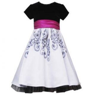 Rare Editions Little Girl 4 6X BLACK WHITE VELVET SATIN CAVIAR BEADED Special Occasion Wedding Flower Girl Holiday Pageant Party Dress 6X RRE 40870H H340870 Clothing
